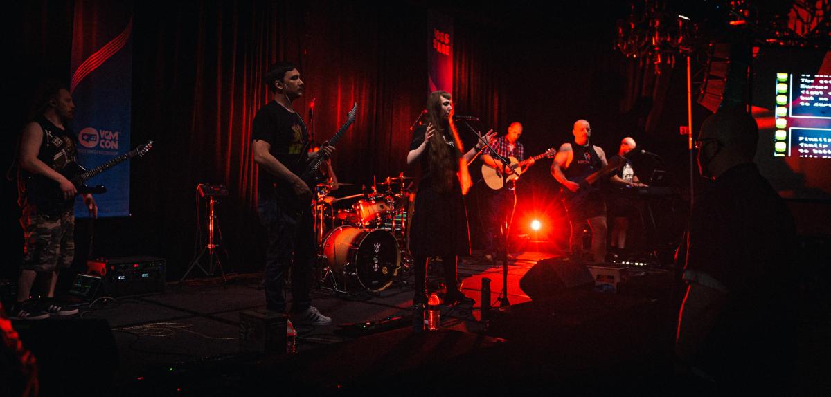 Gunderslam, Mahn, Roque (mostly hidden), Kat, Scott, Adam, and Chris performing "Prelude"